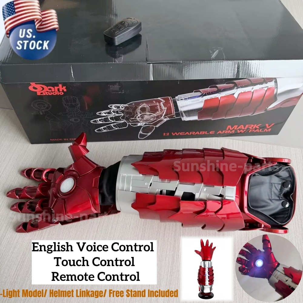 US!!! Autoking Iron Man Helmet MK5 1/1 Voice-controll Mask or Reactor Base Stand