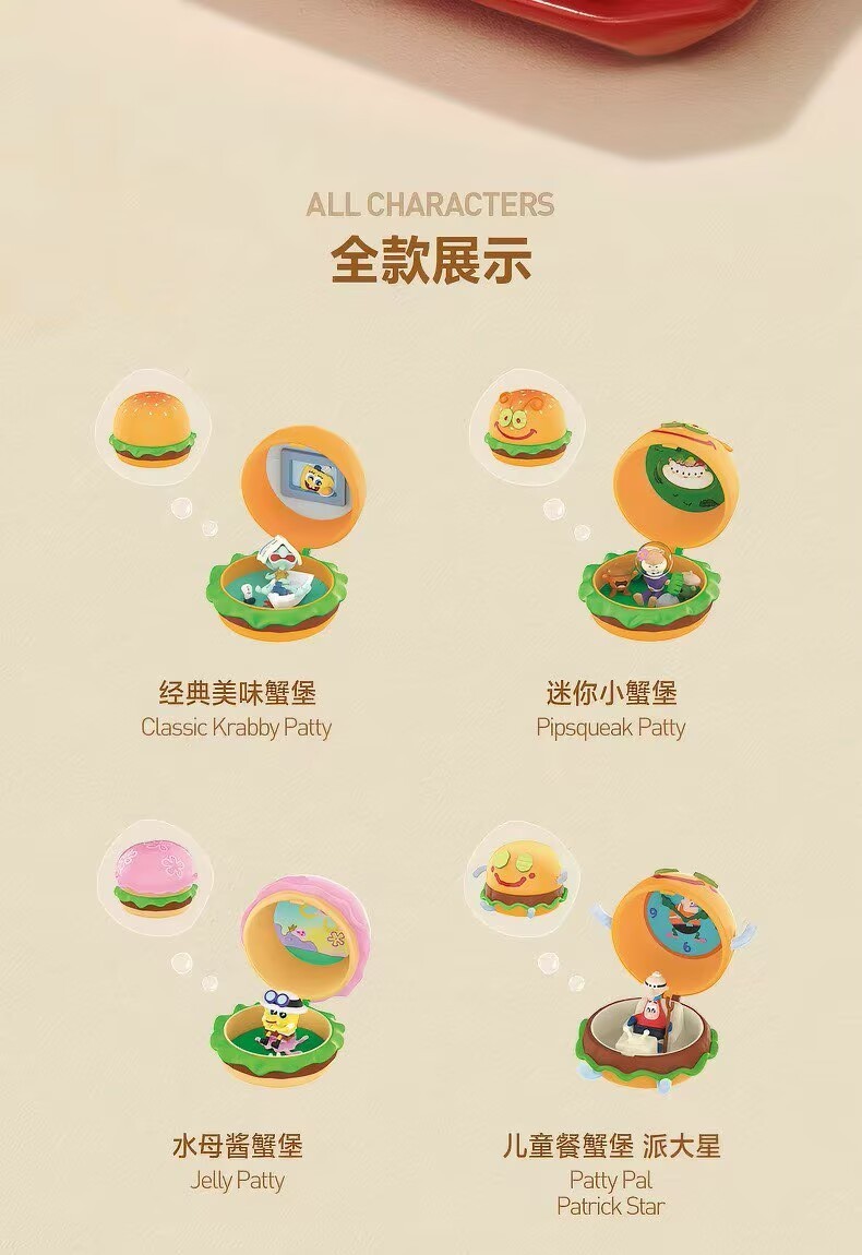 Authentic SpongeBob Krabby Patty Bestsellers Series Blind Box Figure Confirmed