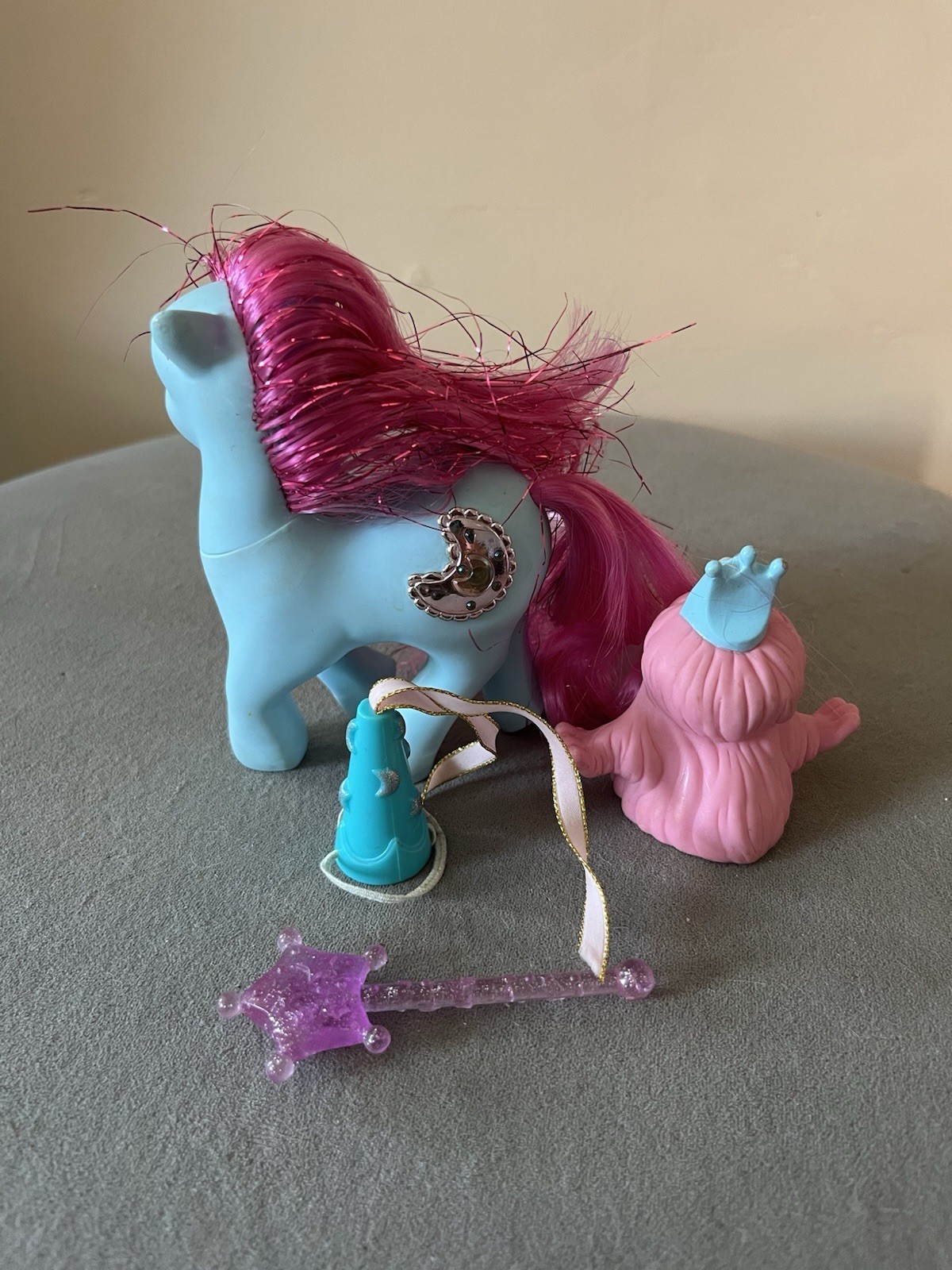 Vtg MLP My Little Pony Princess Royal Blue And Wishful Bushwoolie w Hat 1987 G1