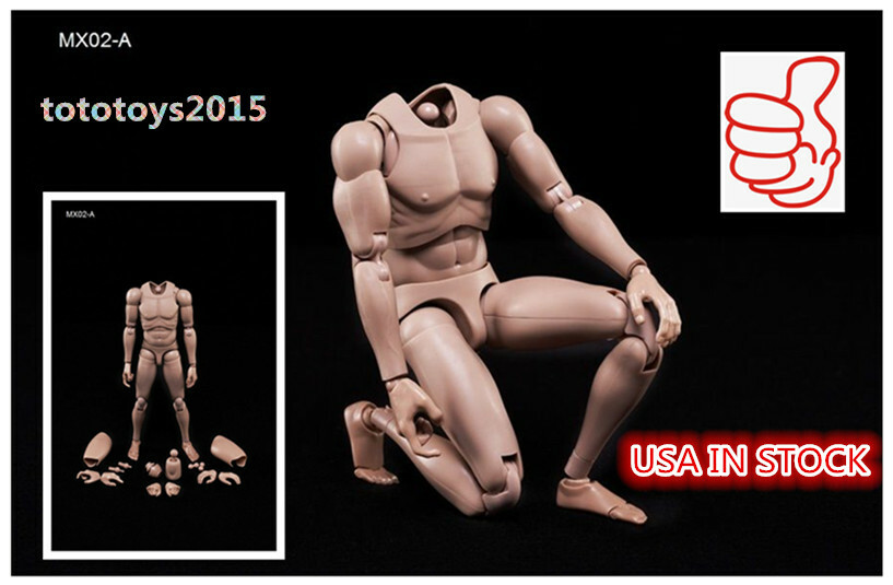 MX02-A 1/6 Movable Europe Skin Men’s Body Figure Body Model Fit 12″ Figure Head