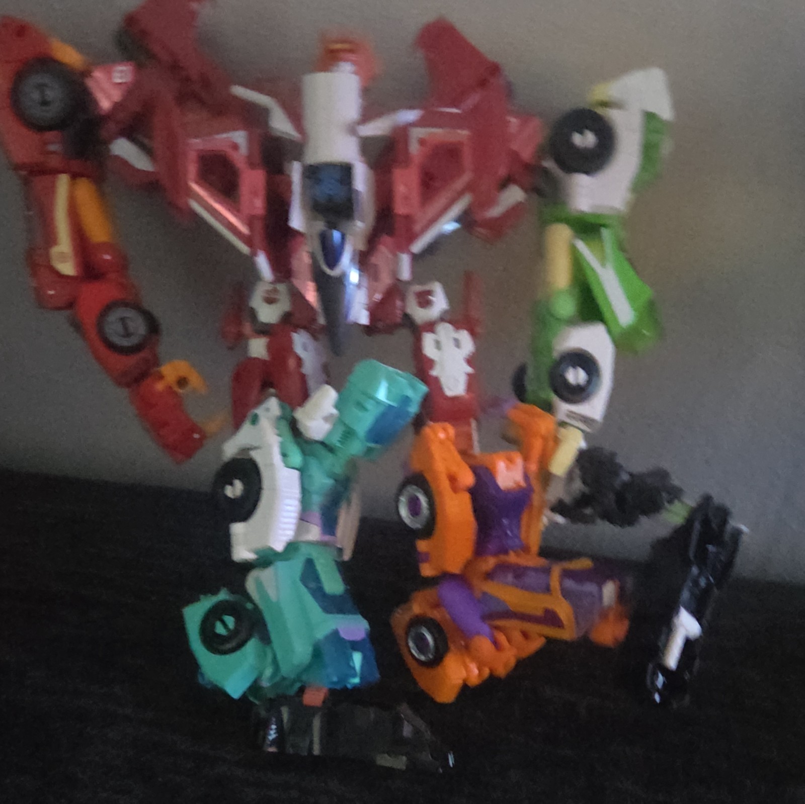 Transforming Robot Action Figure Lot (5 pcs) Plastic Multicolor Transformers