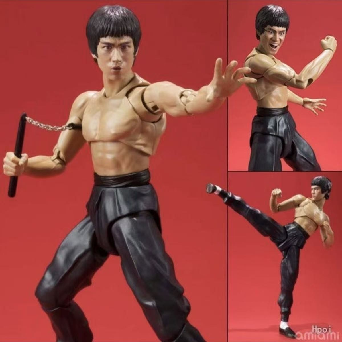 SHF Bruce Lee 50th Anniversary Action Figure with Base Collectible Gift