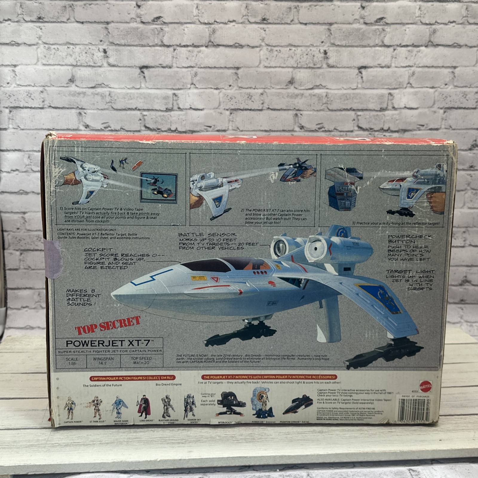 Vintage 1987 Mattel Captain Power Powerjet XT-7 Complete W/ Original Box