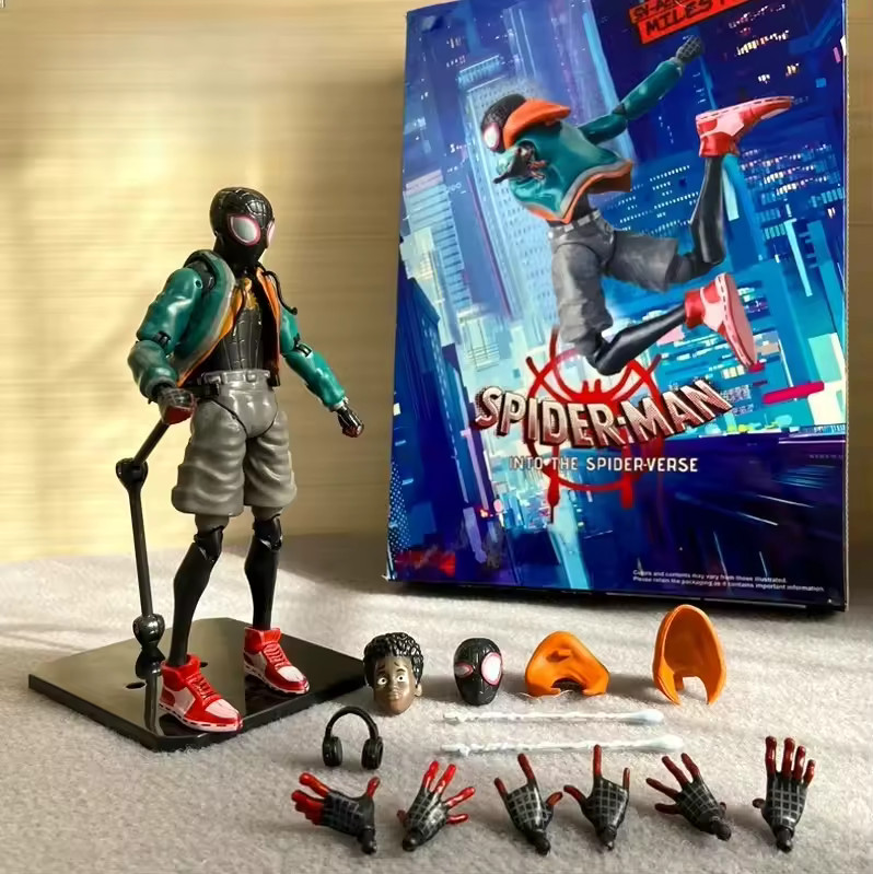 Spider-Man Miles Morales Figure Marvel Spider-Verse Action PVC Model Toy