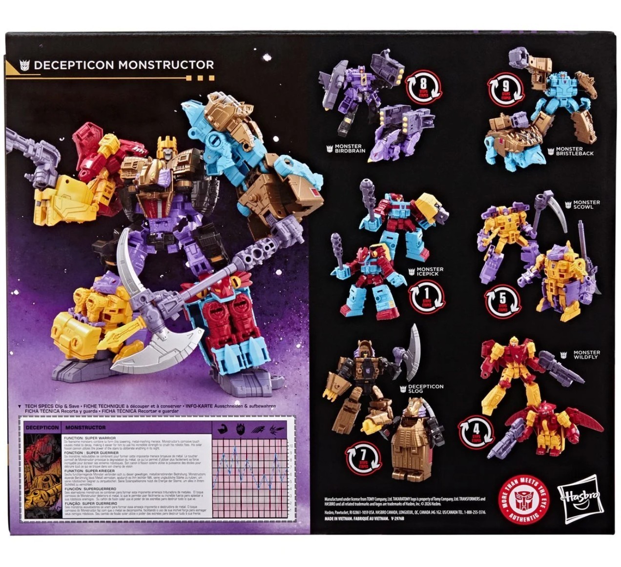 Transformers Age of the Primes Decepticon Monstructor Combiner Figure Set