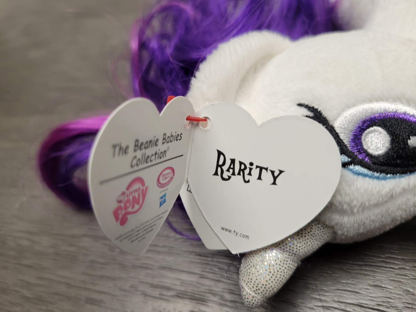 2014 Ty Beanie Babies My Little Pony Sparkle Rarity 7″ Plush With Tags