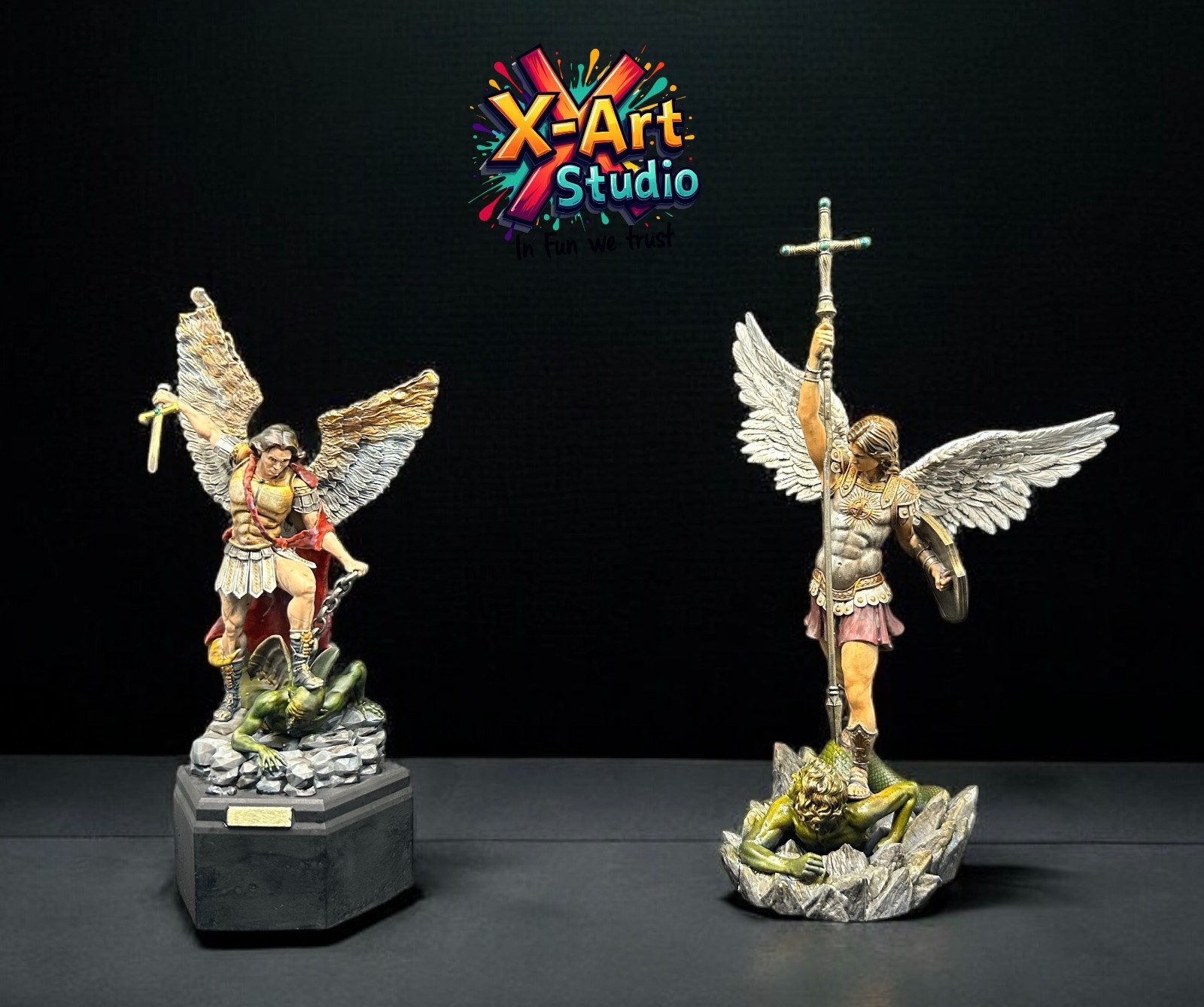 Archangel Michael Statue – Hand-Painted Resin Angel Figurine