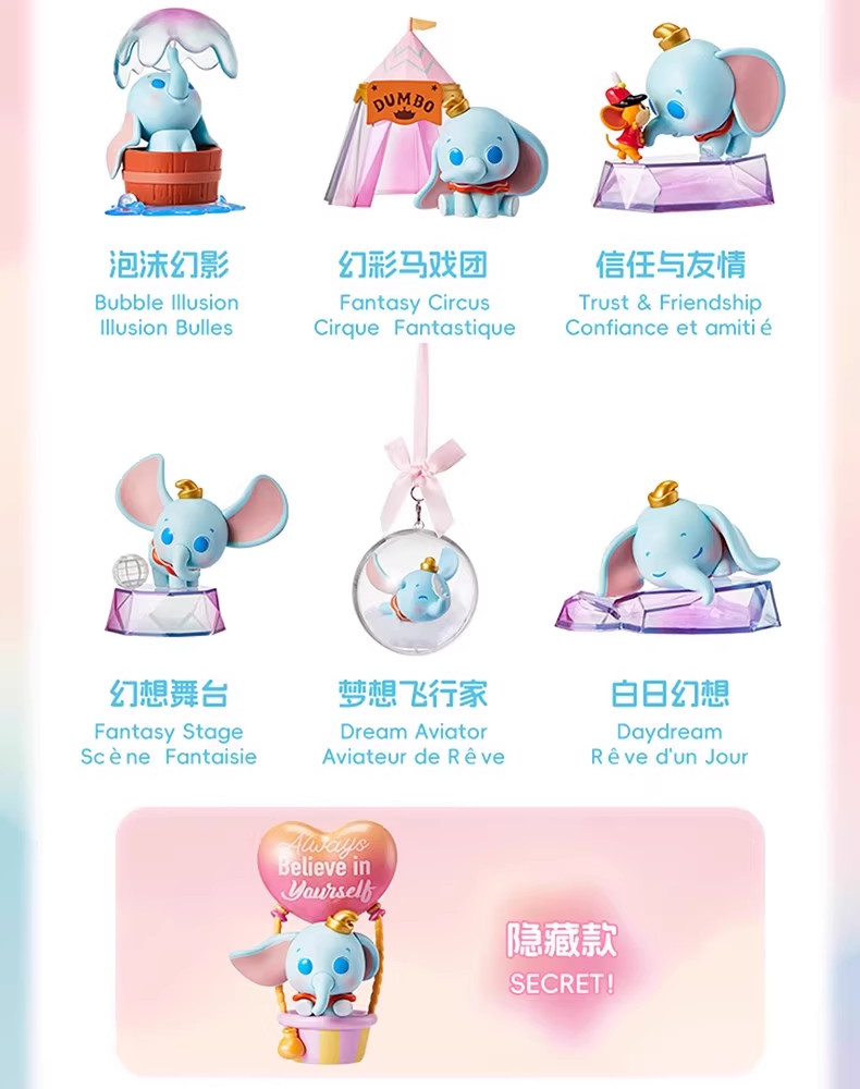 MINISO X Disney Dumbo Day Dream Series Confirmed Blind Box Figure HOT！