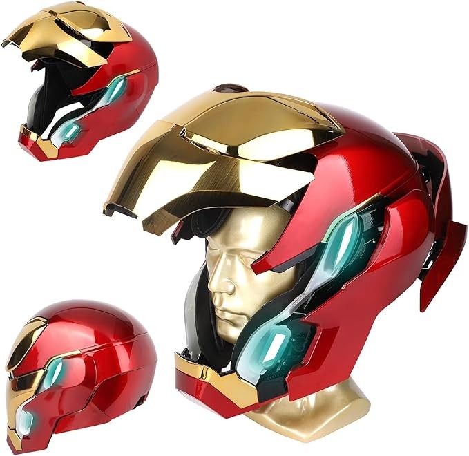 Iron Man Mk50 Friday Helmet Autoking 1/1 Wearable Helmet Cosplay LED Gift