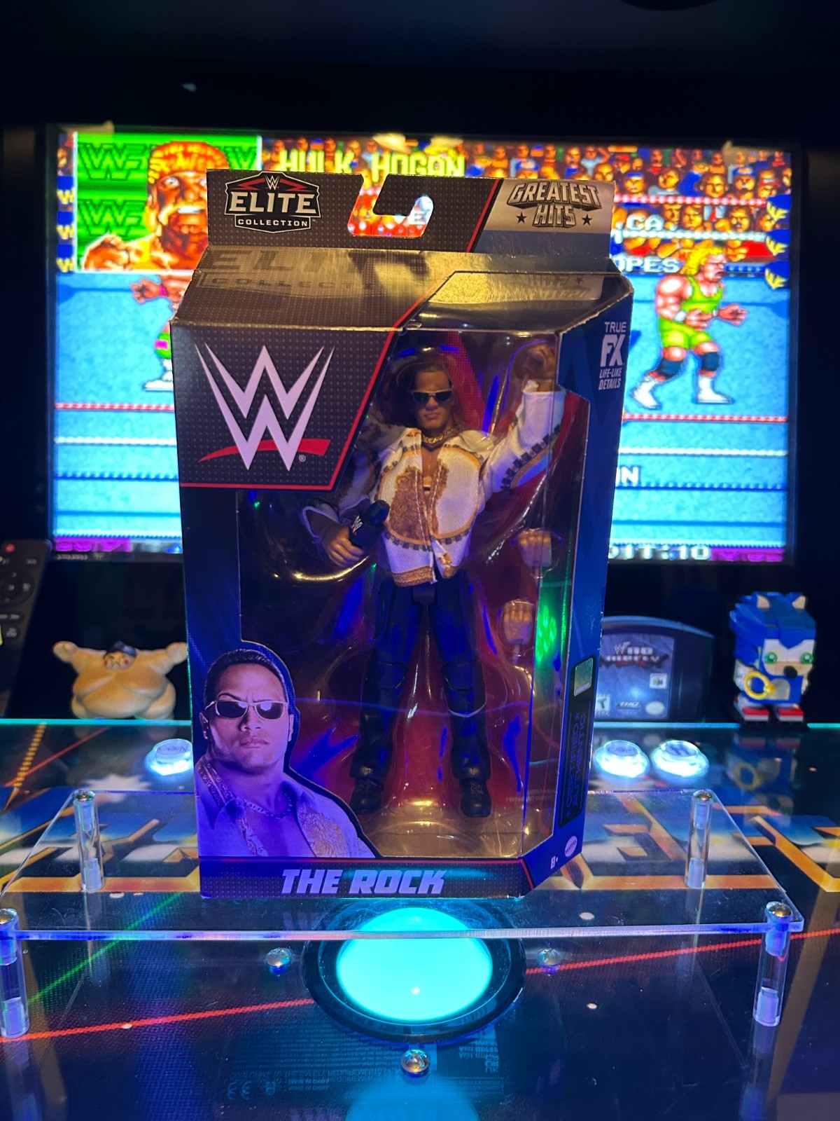 WWE Mattel Elite Greatest Hits The Rock Wrestling Figure NIB -Box has small tear