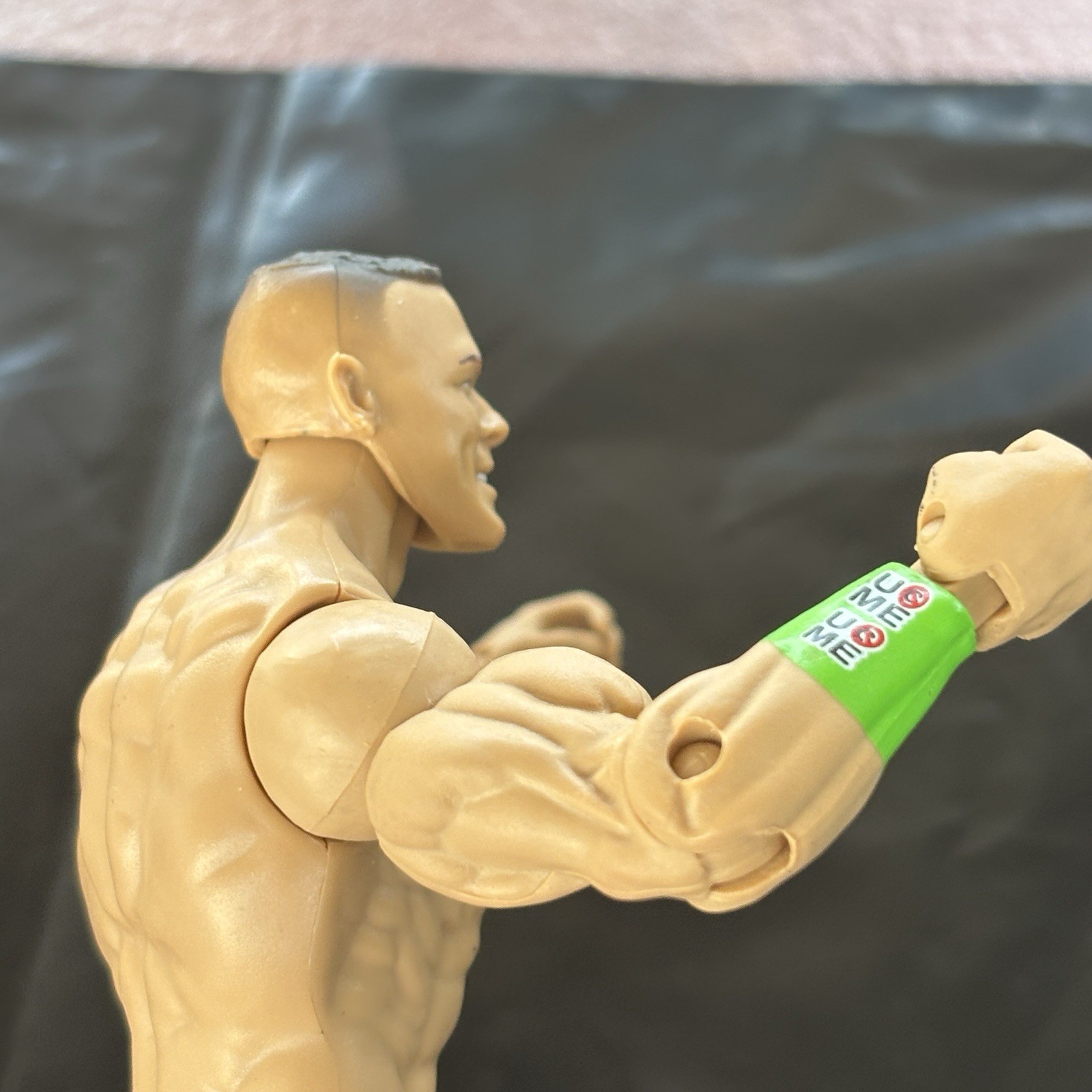 WWE 2013 John Cena Action Figure Never Give Up Blue Jean Shorts Loose