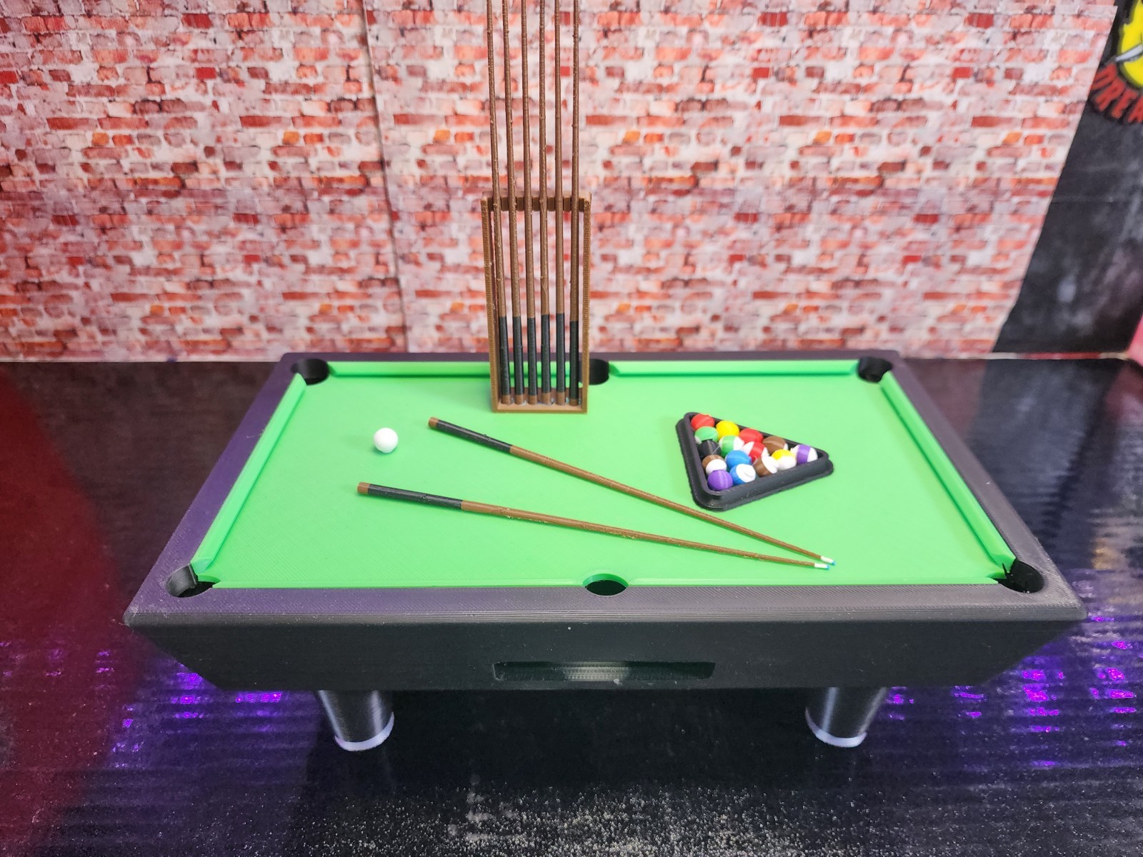 3D Printed Green Pool Table For G.I JOE A.R.A.H. For 3.75″ 1:18 Scale