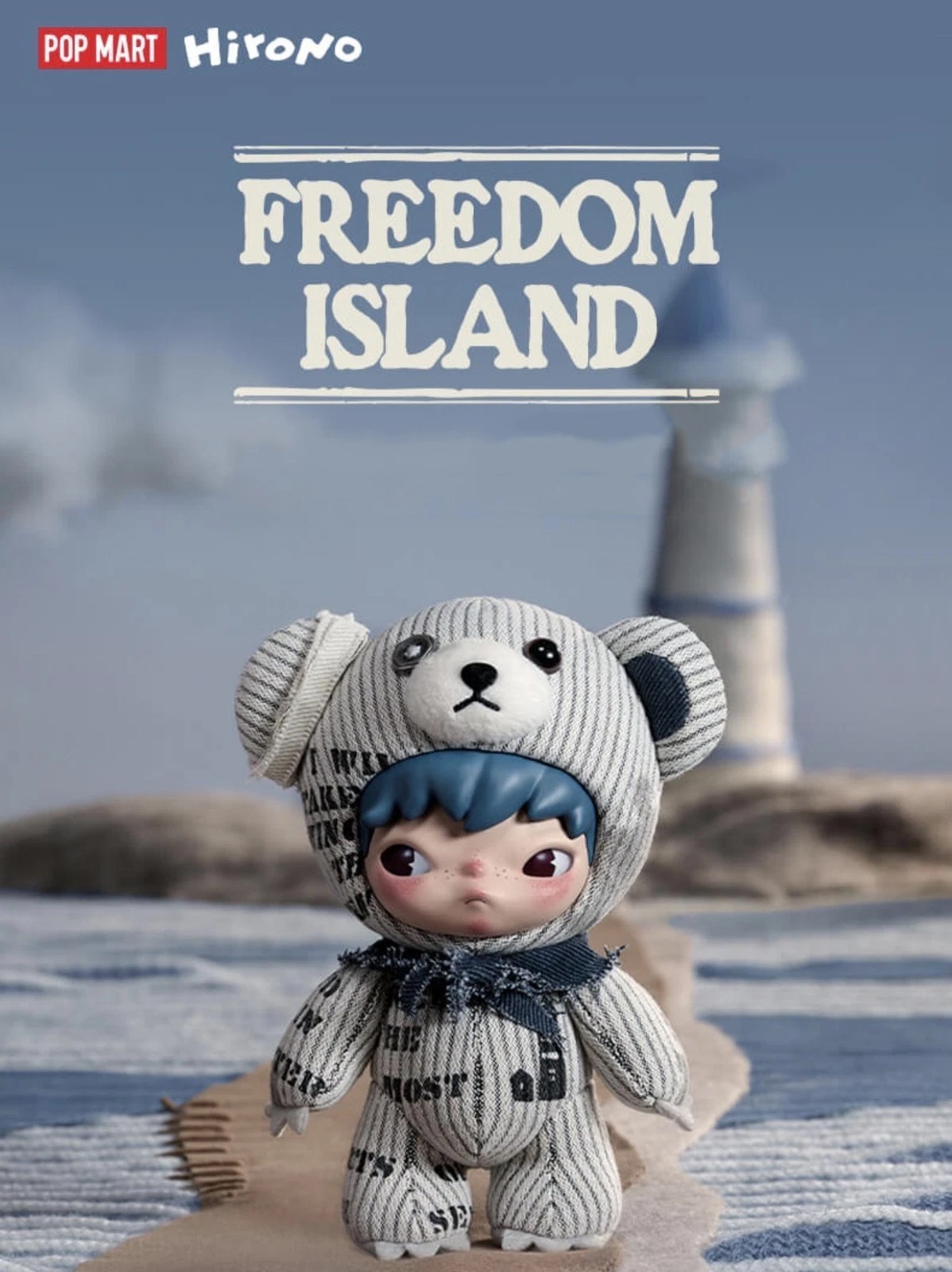 POP MART Hirono Daily News Freedom Island Plush Pendant Doll Figure AUTHENTIC