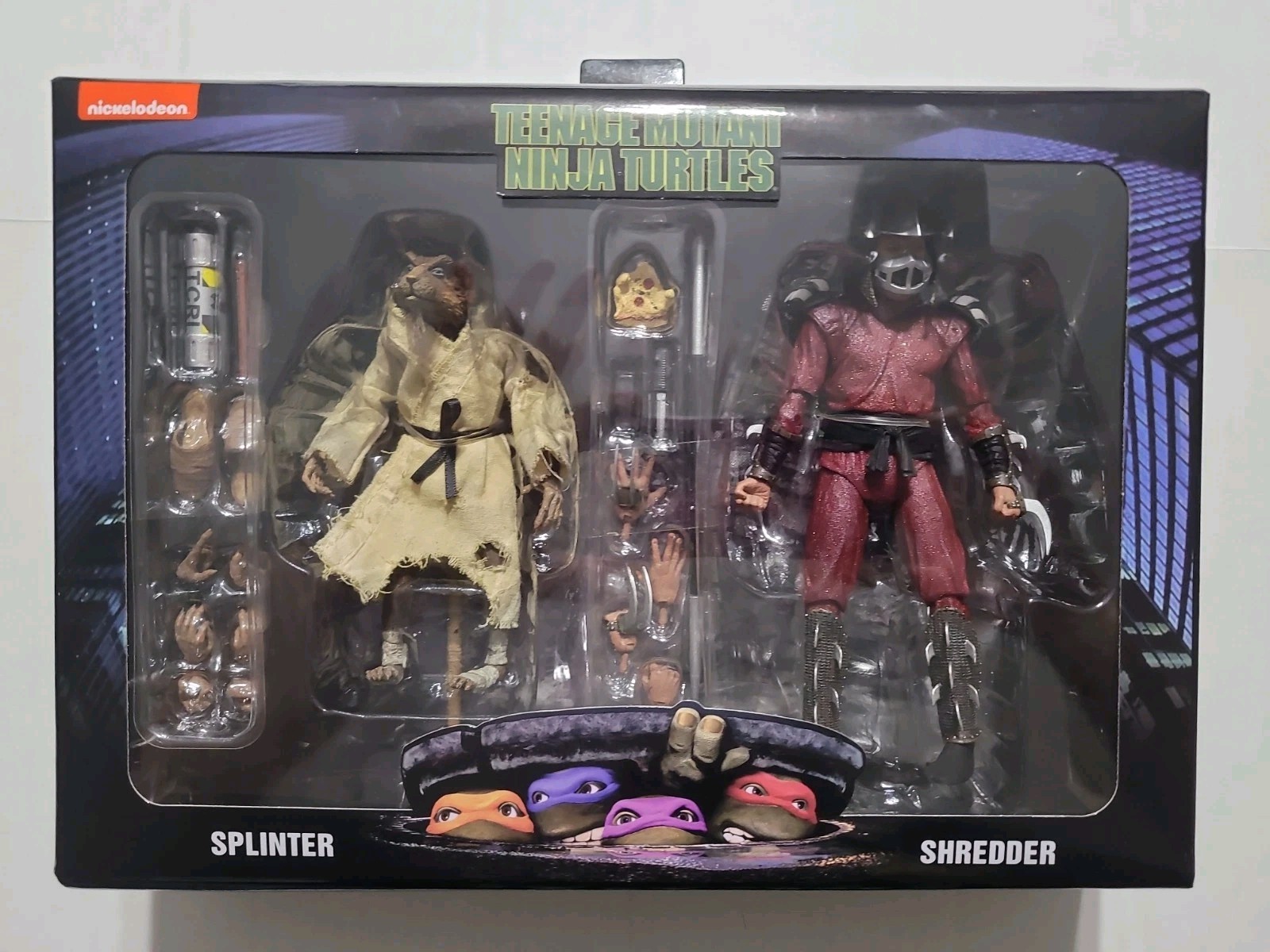Neca TMNT Movie 7″ Action Figure 2 Pack SPLINTER & SHREDDER Dinged Box Sealed