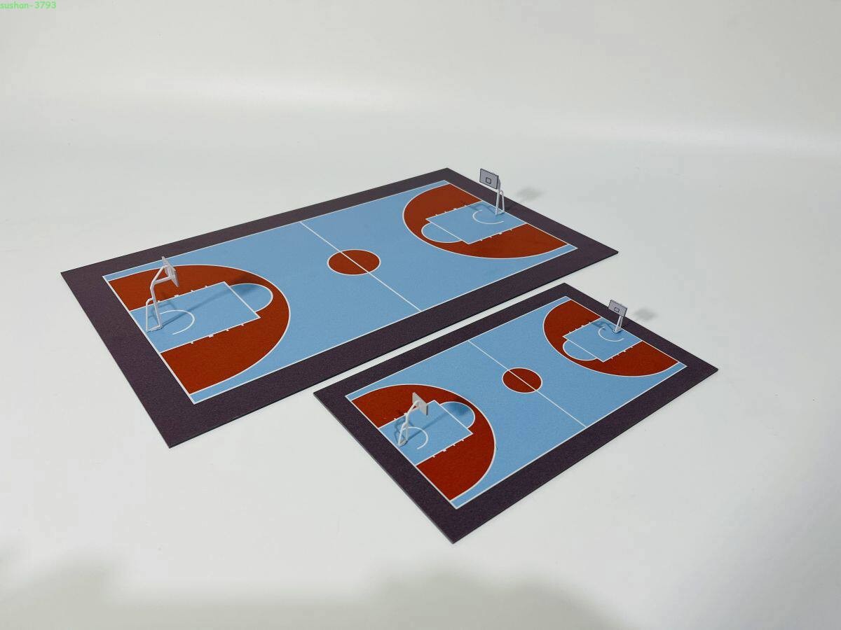 Abs Plastic Basketball Court Model Half/full Court For Urban Sand Table Layout