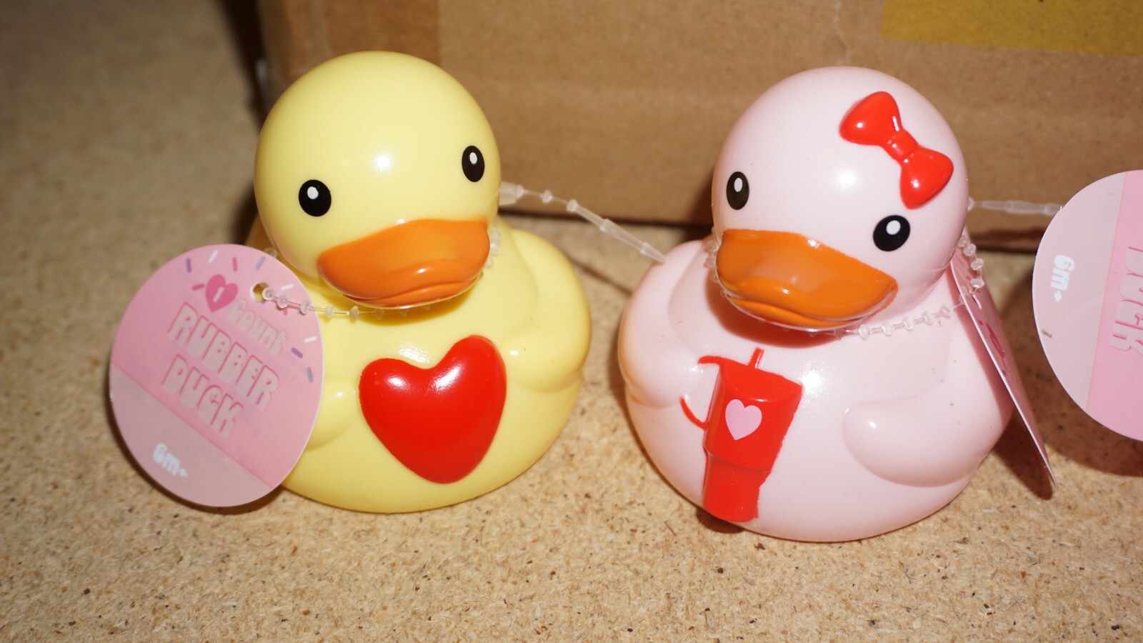 (4 Set) 2.5″ Target Valentine’s Day Rubber Ducks 2025 | Heart Bff Love