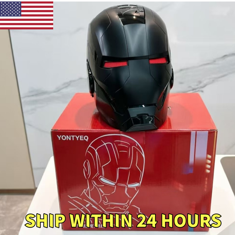 2025 Iron Man MK5 1:1 Helmet Wearable Voice-control Mask Cosplay Black AUTOKING