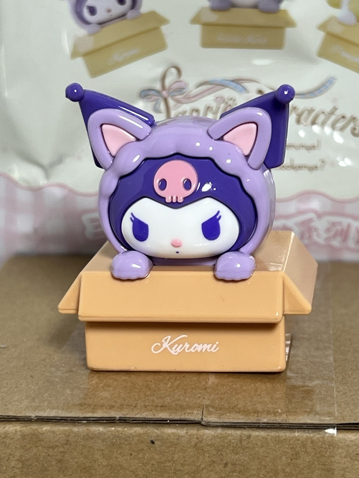Sanrio Characters Kuromi in Box Wearing Cat Costume 1.5″ Figure New