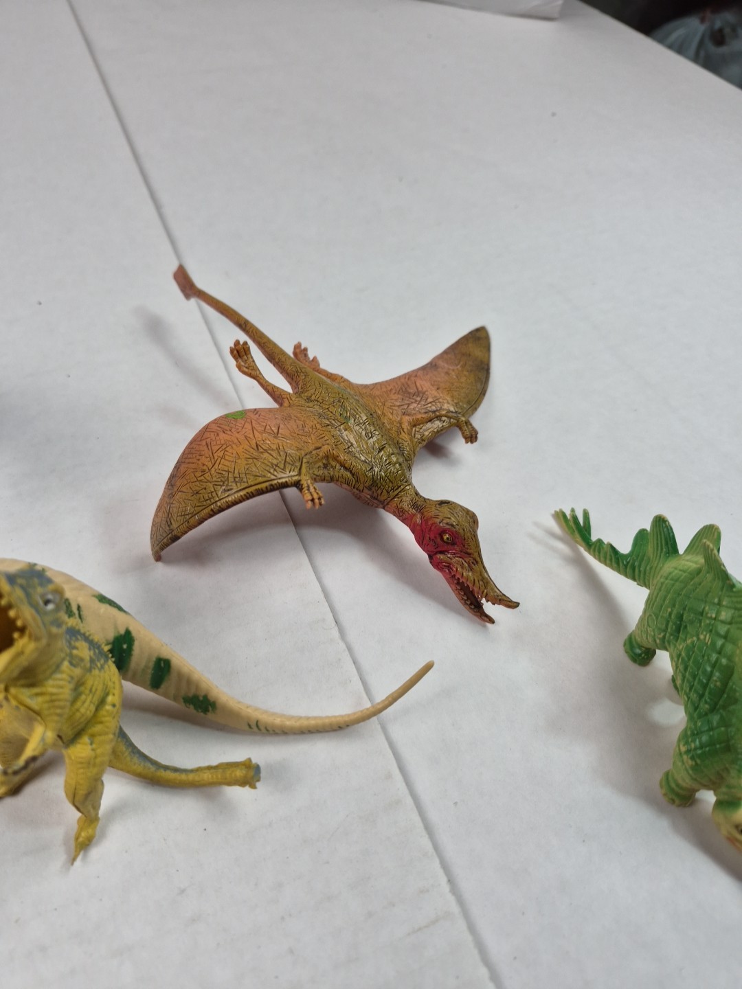Vintage Dinosaur Lot Open Mouth Toy Figures Dino Multicolor Rubber Plastic