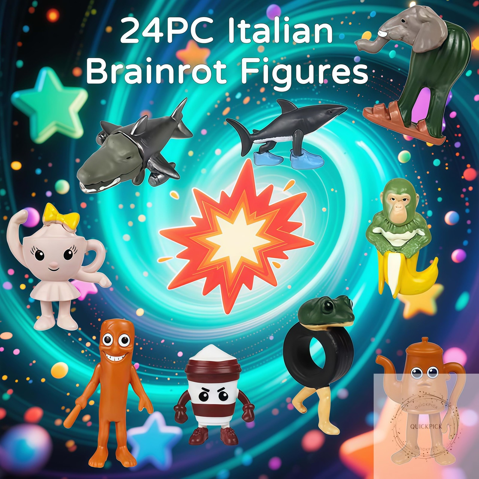 24PCS Italian Brainrot Steal a Brainrot Toys Brain Rot Action Figure 1.8″ Tralal