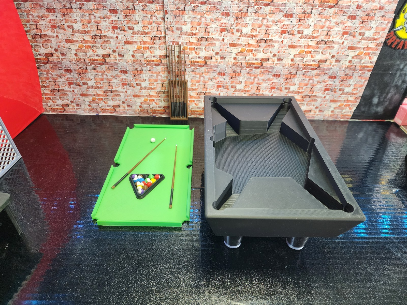 3D Printed Green Pool Table For G.I JOE A.R.A.H. For 3.75″ 1:18 Scale