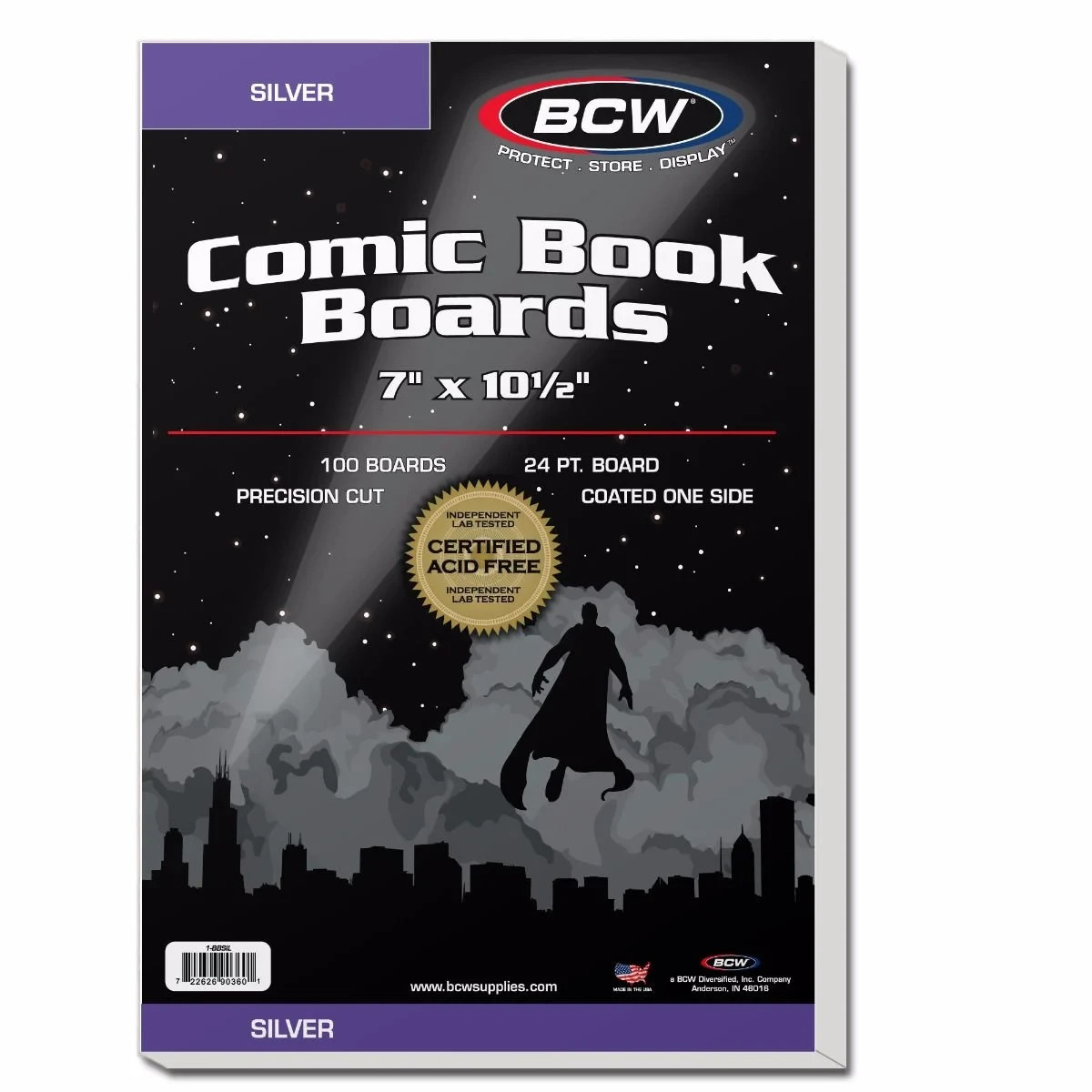 100 Pack – BCW Silver Age Comic Book Backer Boards Acid Free 24PT 7″ X 10 1/2″