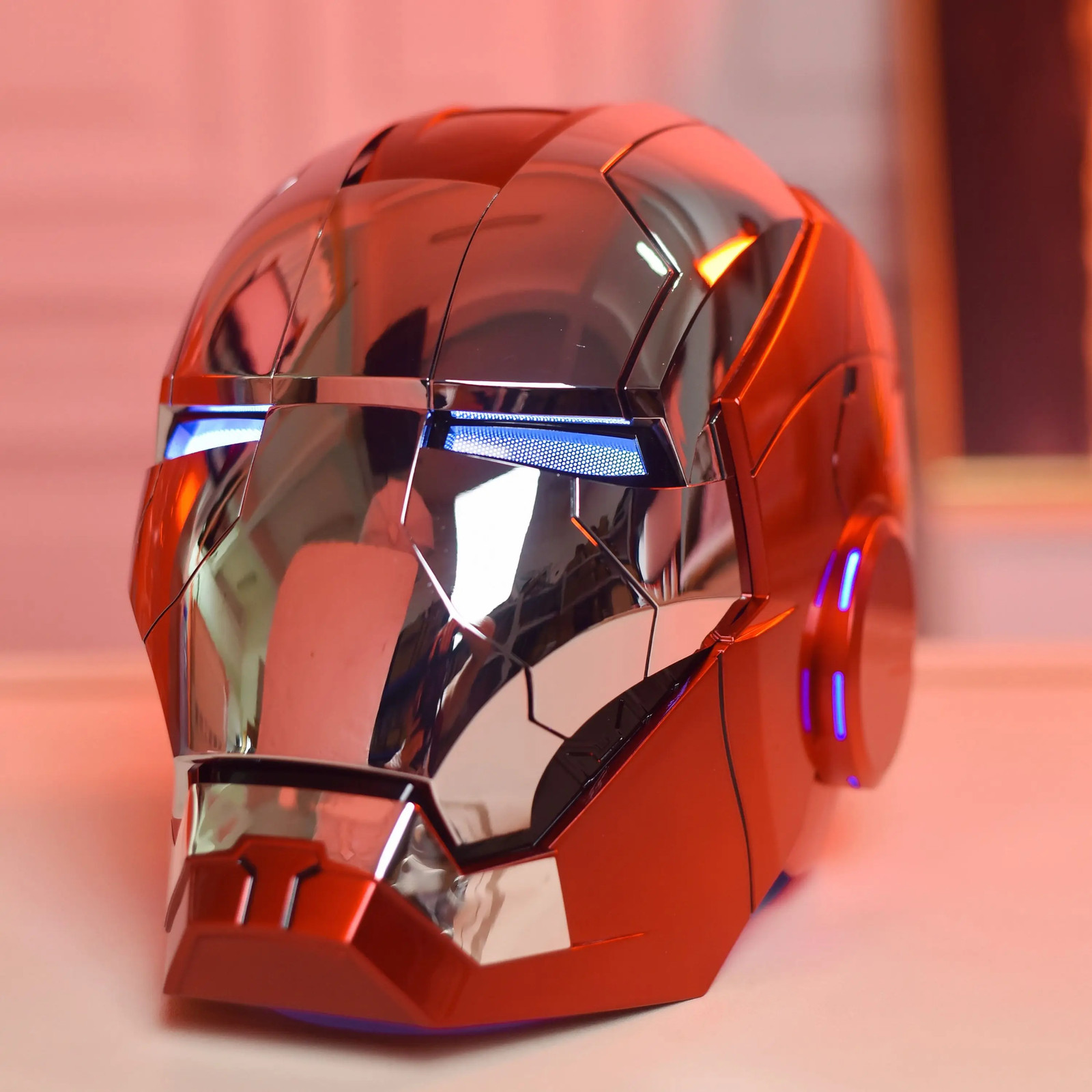 New AutoKing 1:1 Mk5 Iron Man Helmet Cosplay Voice Control Eyes with Light Model