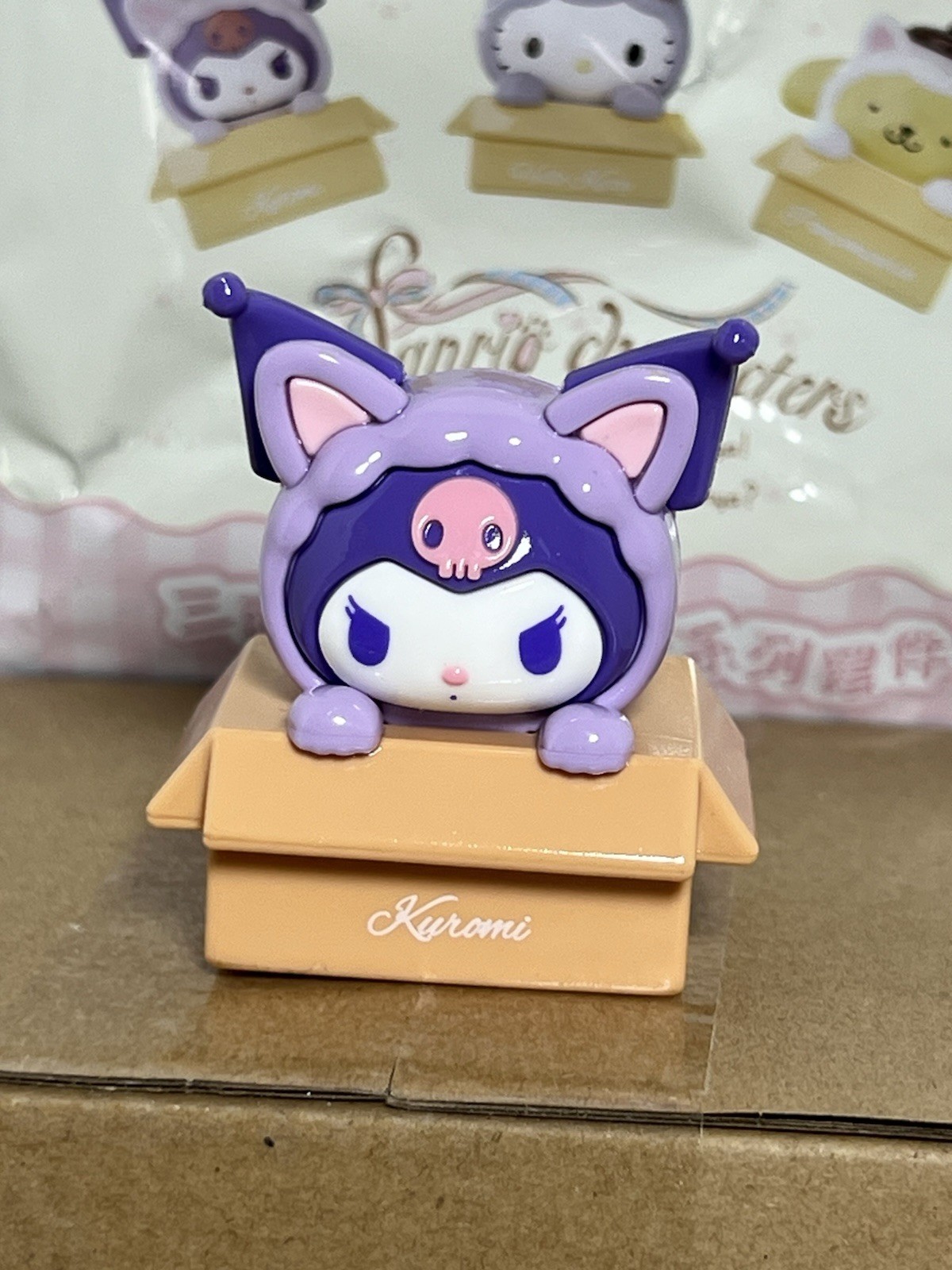Sanrio Characters Kuromi in Box Wearing Cat Costume 1.5″ Figure New