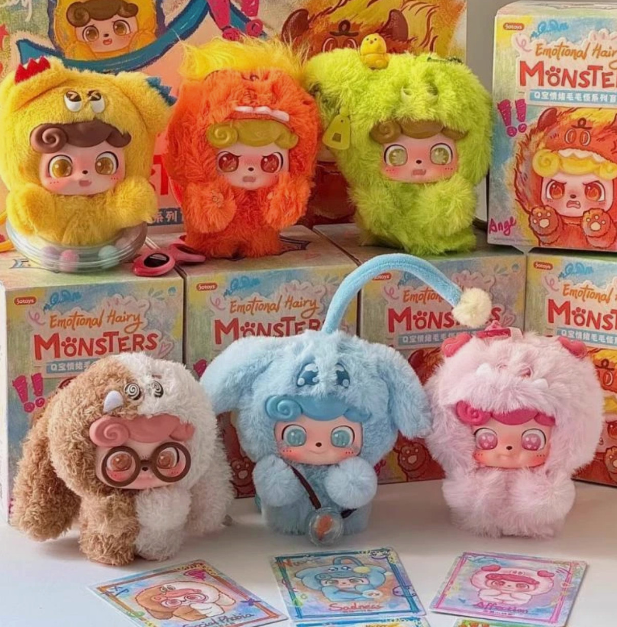 JOTOYS Q.kid Emotional Hairy Monsters Plush Pendants – Confirmed
