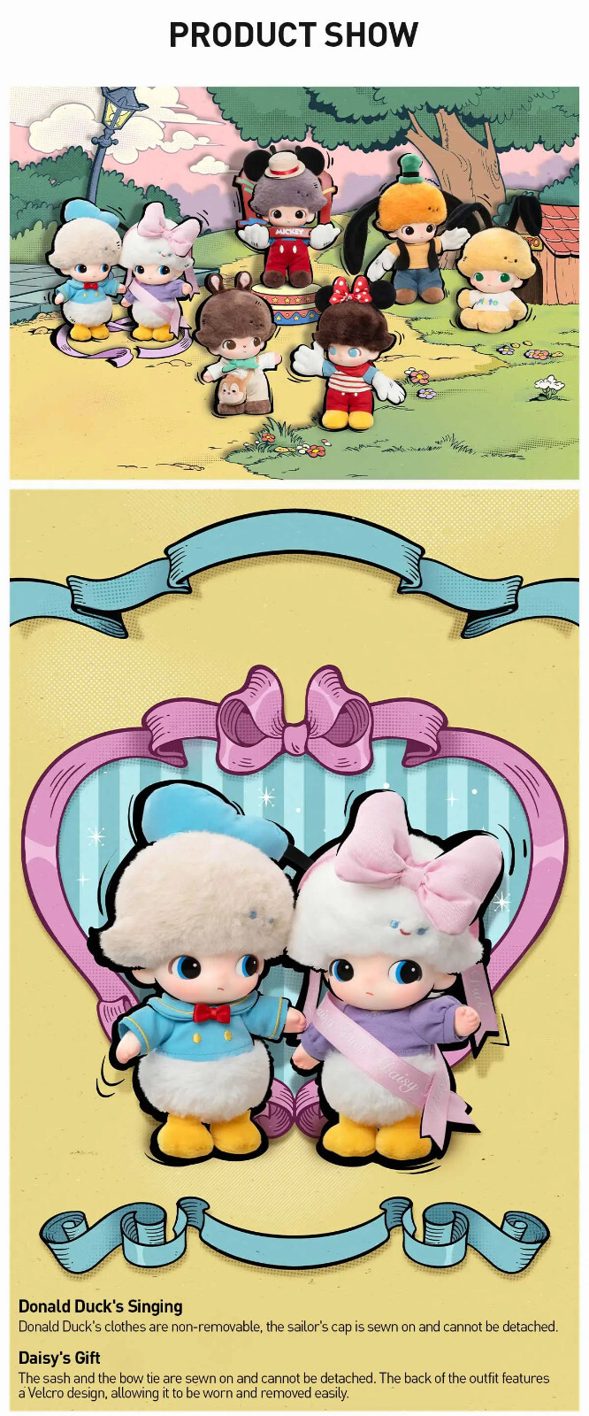 POP MART Dimoo World x Disney Series Blind Box Vinyl Plush Keychain Toys Dolls