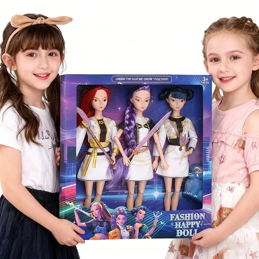 3PCS Gift Cosplay Kpop Demon Hunters Action Figures Mira Rumi Zoey Doll Toy JQ