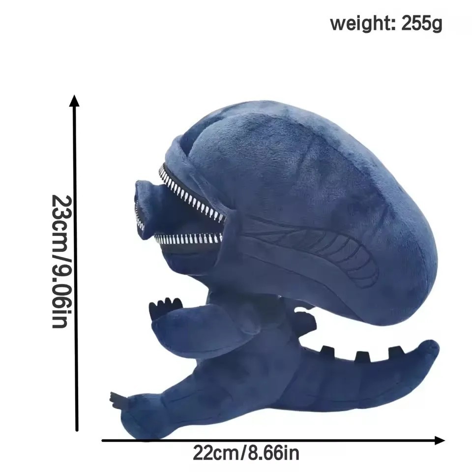 NEW Alien Xenomorph Shaped Zipper Mouth Plush Soft Stuffed Animal Cool Plush