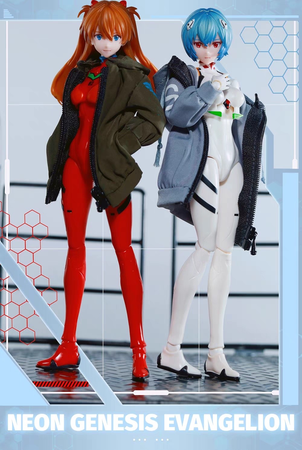 SP-EVA-ASK: 1/12 Green Zipper jacket for EVA Asuka Langley 6″ action figure