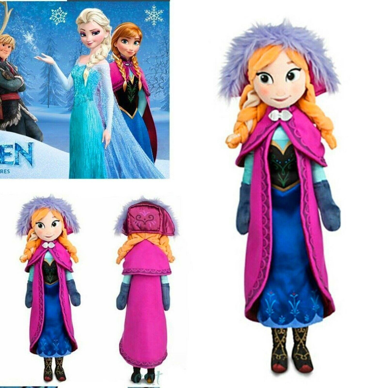 16″ inches Disney Frozen Movie Queen Elsa & Anna Plush Soft Doll Gift Collection