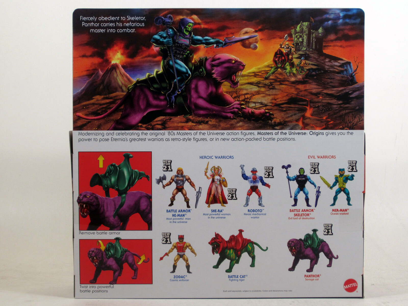 Masters of the Universe Origins BATTLE CAT & PANTHOR Figures Set of 2 – NEW!