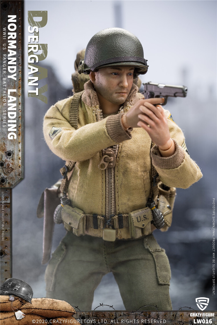 Crazy Figure 1/12 WWII U.S. Rangers On D-Day Sergant LW016 Soldier Figure Model