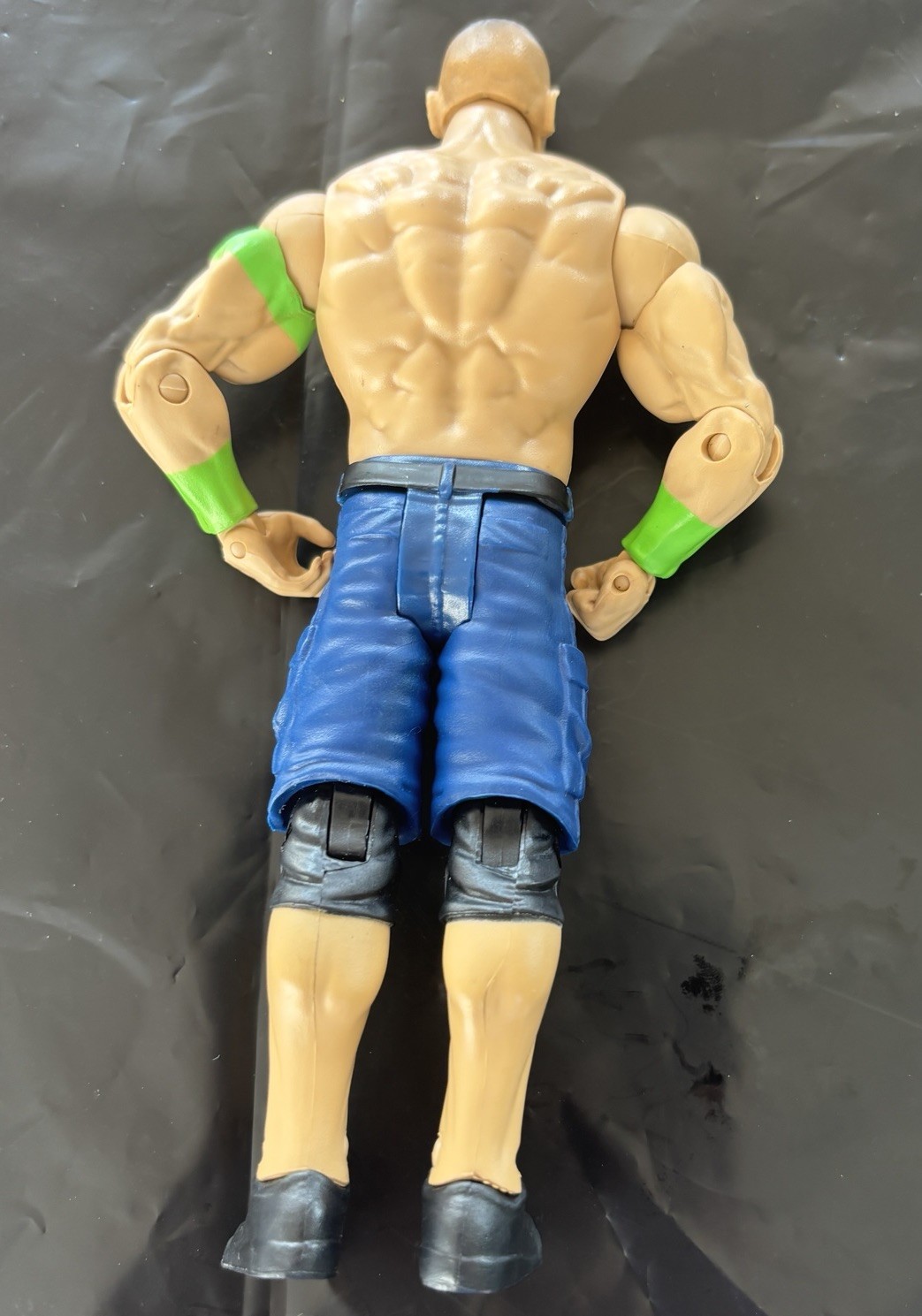 WWE 2013 John Cena Action Figure Never Give Up Blue Jean Shorts Loose