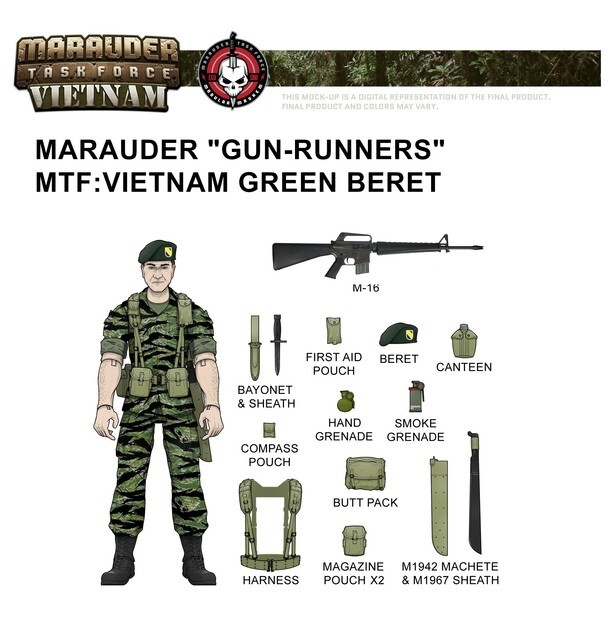 Marauder Task Force 1:18 Green Beret Rifleman Vietnam KS A-TEAM Exclusive