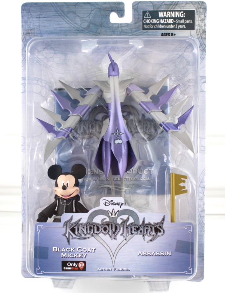 Disney Kingdom Hearts Action Figures Black Coat Mickey And Assassin New Set of 2