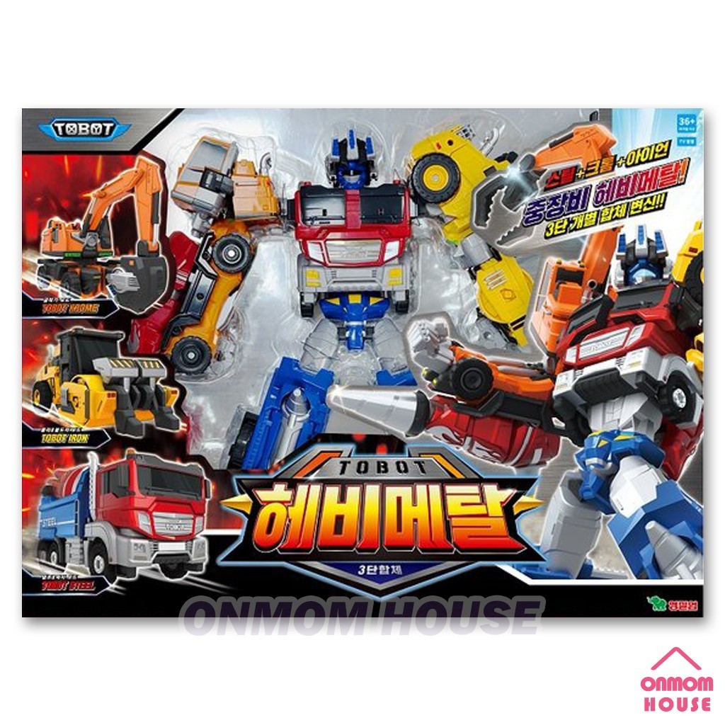 Tobot HEAVY METAL 3-in-1 Transforming Robot Figure heavy equipment Korean Toy