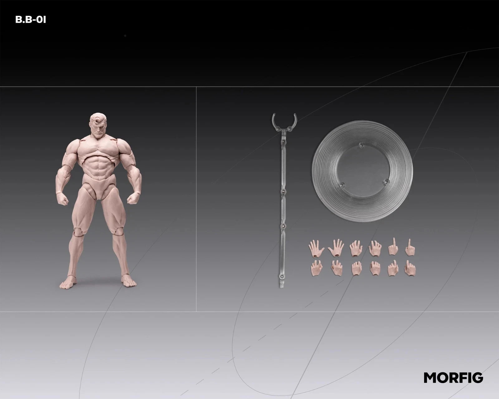 Inart MORFIG 1/12 Scale Strong Muscle Male Action Figure Body White Skin Ver.