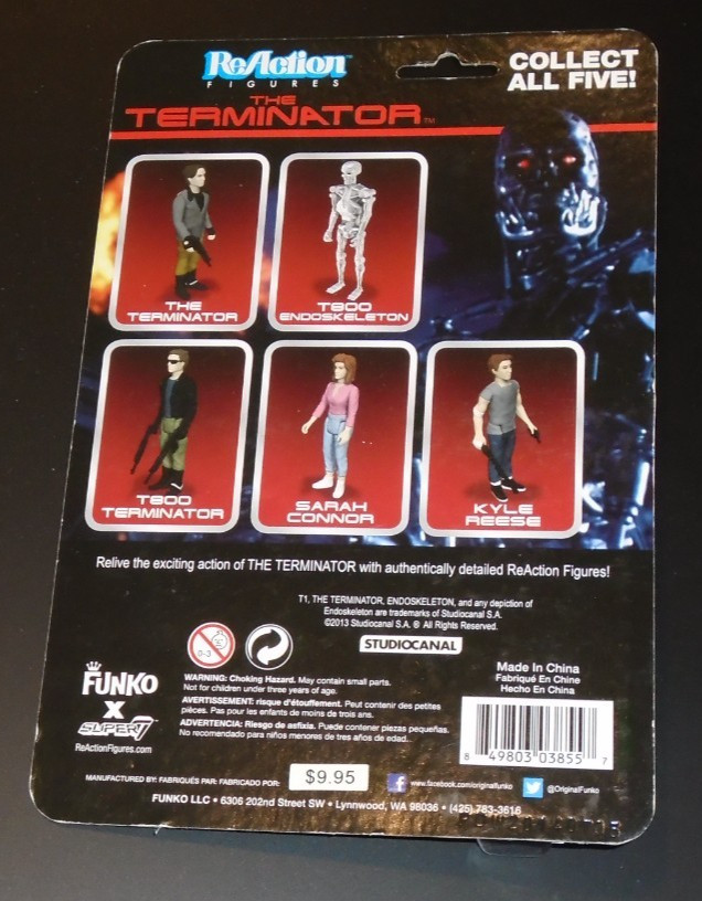 3x NEW NIB ReAction figures: Terminator T800 + Endoskeleton + Invisible Predator