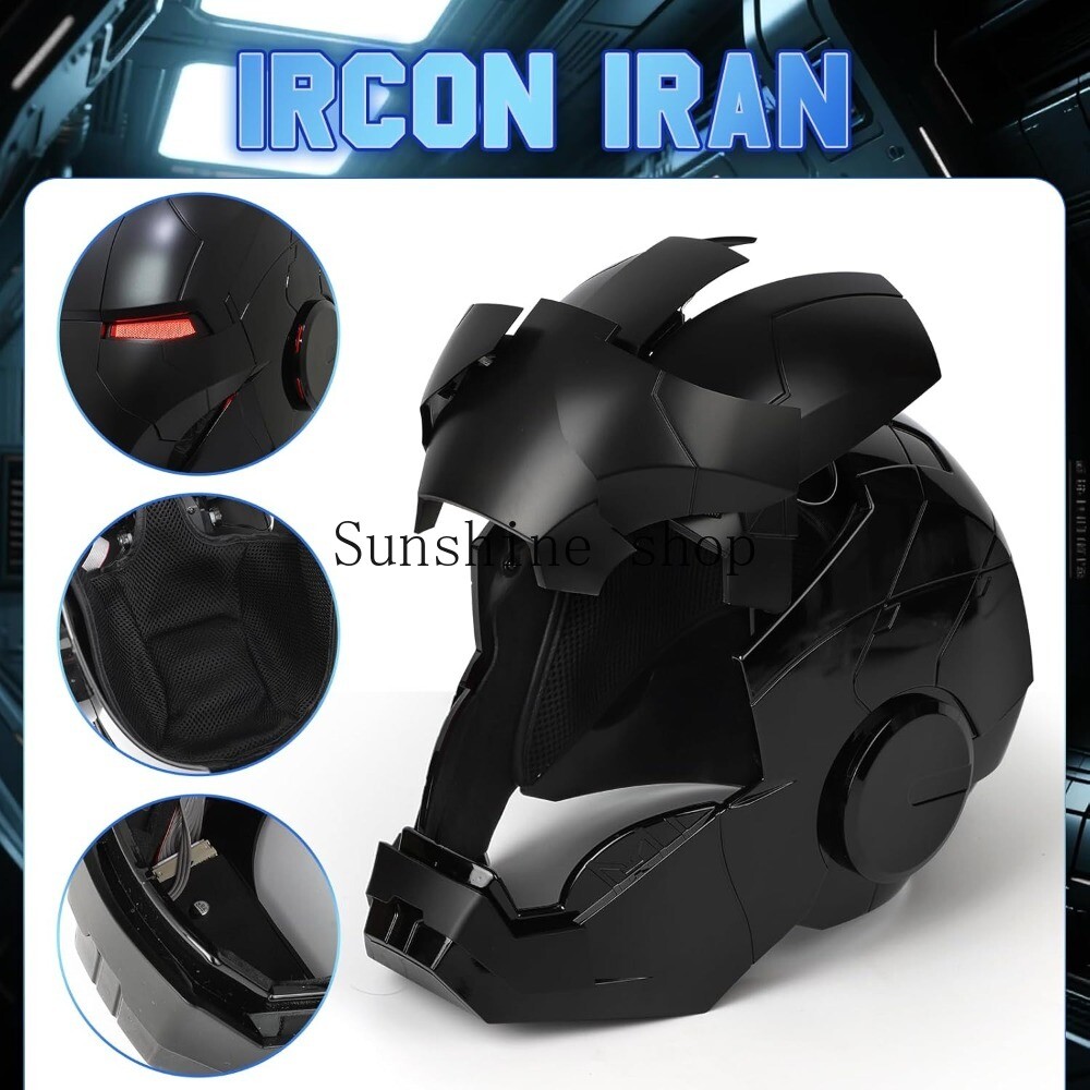 Autoking Iron Man Full Black MK5 Helmet Electronic Wearable Voice-control Mask