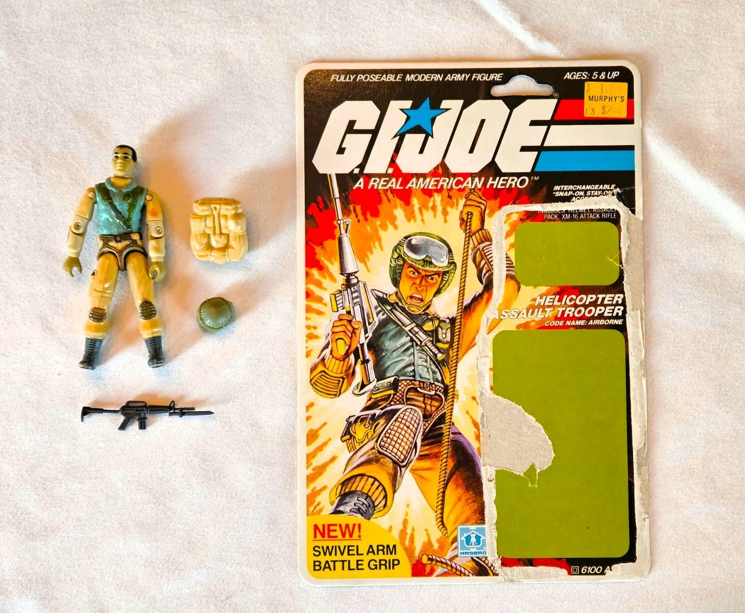 GI Joe ARAH Series 2 1983 Airborne v1 with Uncut Full Card Back – Complete