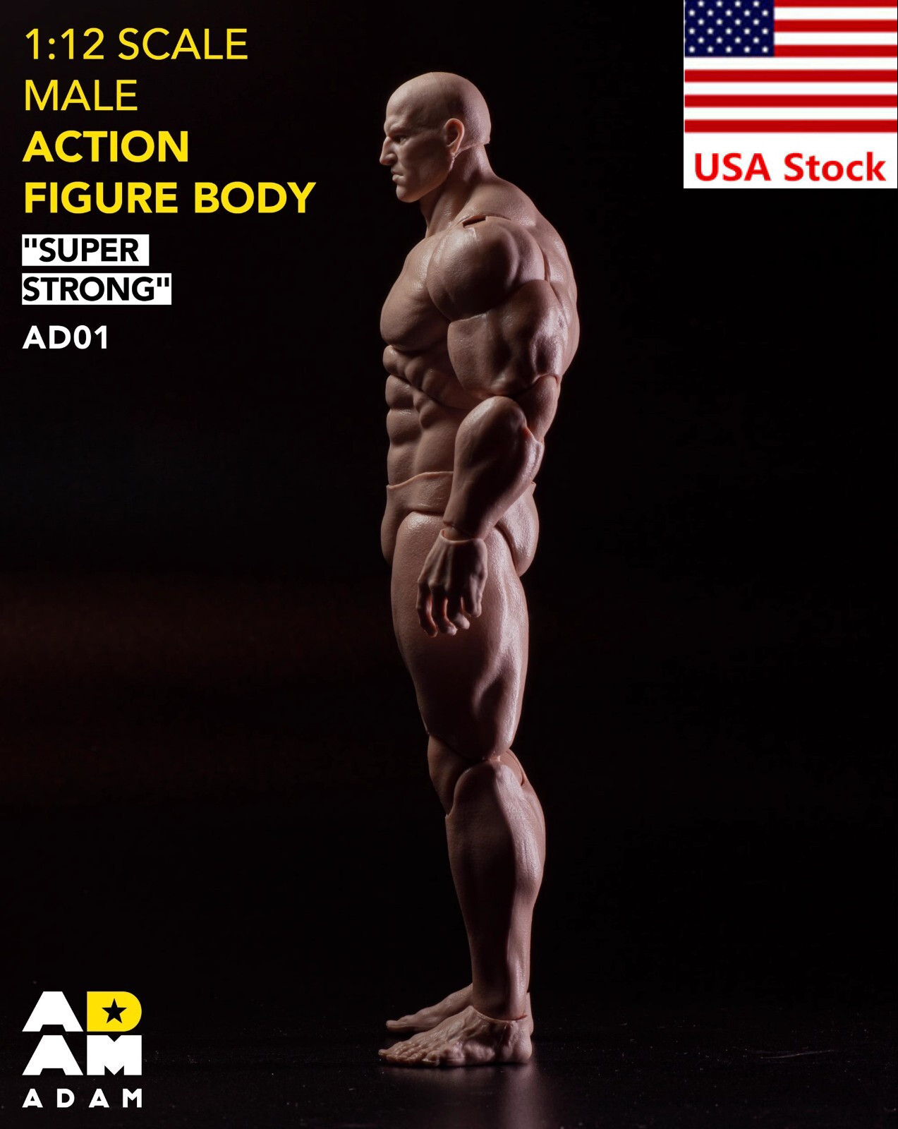MUFF TOYS ADAM 1/12 Male Super Strong Muscle Flexible Joint Body 6″Action Figure