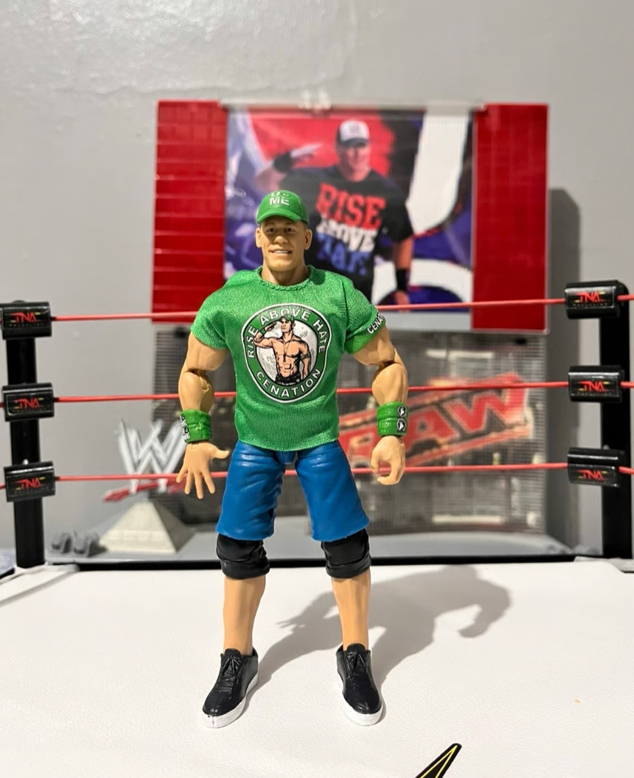 WWE John Cena Elite WrestleMania 40 Series w Green Shirt Hat Armband CENAtion RA