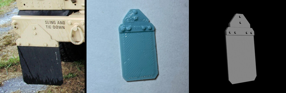 Sunny Days Humvee Mud Flaps, Hobby Parts, All Scales, Military Vehicles