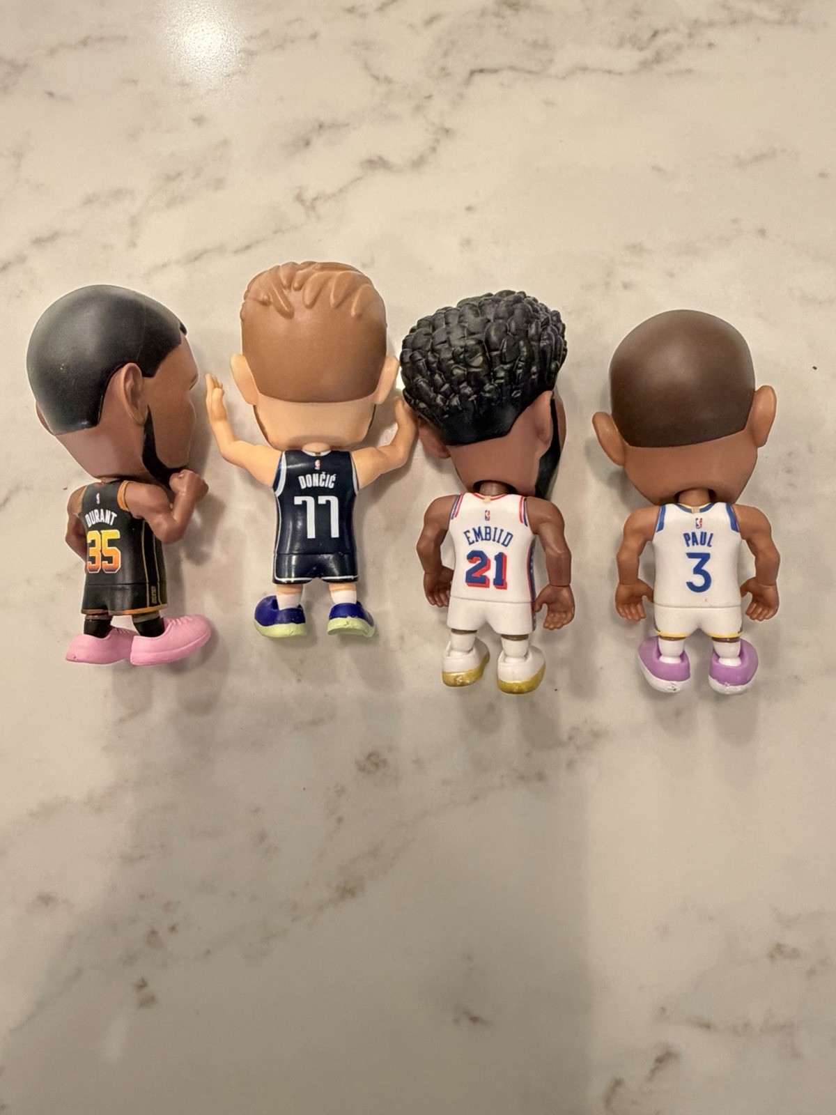 NBA Mini Figures Lot (4) Durant Doncic Embiid Chris Paul Basketball Toys