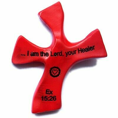 Red Resin Healing Cross; – complete Package with Prayers and Certificate (4.5 x