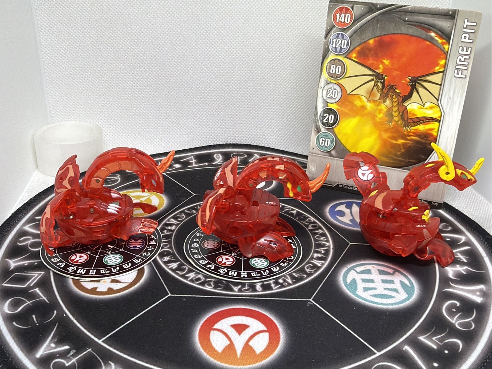 Bakugan Pyrus Translucent Dragonoid Neo Apollonir Dan Set VHTF